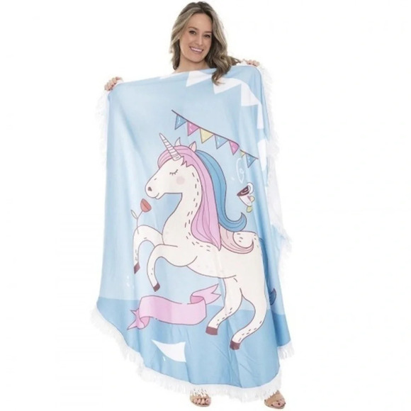 Other - Unicorn  Round Beach blanket with Fringe Tassels.